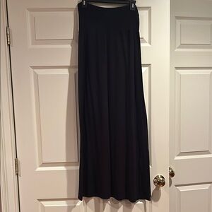 Basic Black A-line Maxi Skirt